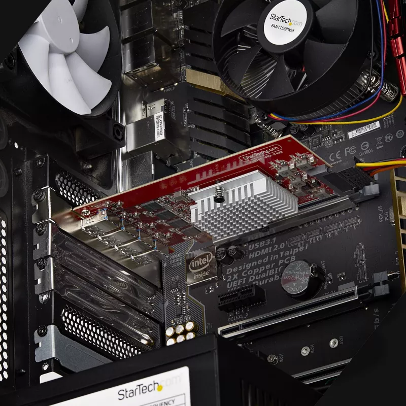 StarTech.com 4 prievadų USB-A PCIe kortelė, USB 3.2 10Gbps, PCI Express 3.0 plėtinio kortelė, 4 nepriklausomi USB valdikliai, Windows/Linux/macOS, TAA atitiktis