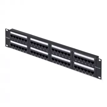 StarTech.com 48 prievadų 2U stelažinis Cat6 skirstomasis skydas, RJ45, UTP, 110 punch-down, Cat6 Ethernet skirstomasis skydas serverio stelažui