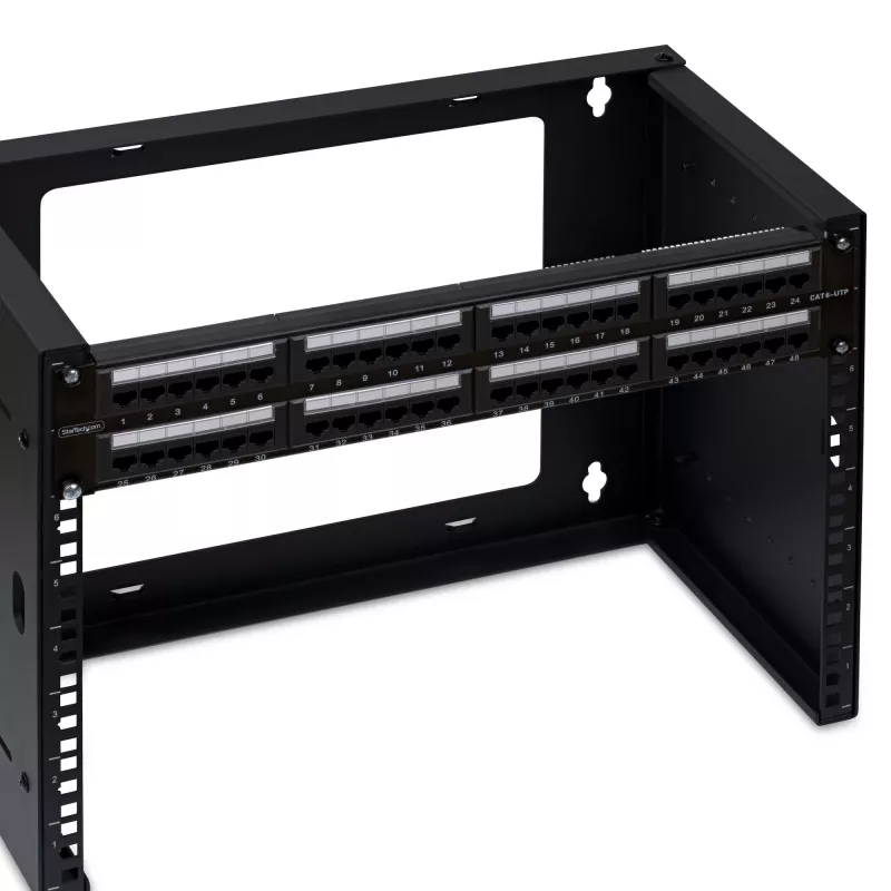 StarTech.com 48 prievadų 2U stelažinis Cat6 skirstomasis skydas, RJ45, UTP, 110 punch-down, Cat6 Ethernet skirstomasis skydas serverio stelažui