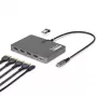 StarTech.com USB-C į keturių monitorių darbo vietos adapteris, 4K 60Hz HDMI, 140W PD perdavimas nešiojamojo kompiuterio įkrovimui, USB prievadas belaidžiam klaviui / pelei, TAA