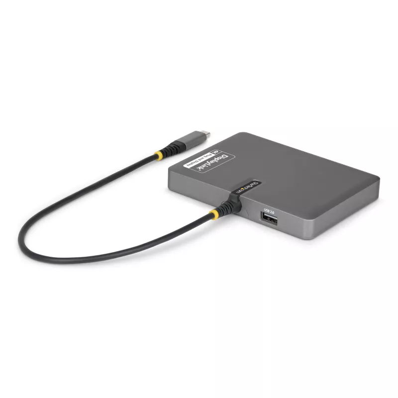 StarTech.com USB-C į keturių monitorių darbo vietos adapteris, 4K 60Hz HDMI, 140W PD perdavimas nešiojamojo kompiuterio įkrovimui, USB prievadas belaidžiam klaviui / pelei, TAA