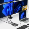StarTech.com USB-C į keturių monitorių darbo vietos adapteris, 4K 60Hz HDMI, 140W PD perdavimas nešiojamojo kompiuterio įkrovimui, USB prievadas belaidžiam klaviui / pelei, TAA