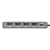 StarTech.com USB-C į keturių monitorių darbo vietos adapteris, 4K 60Hz HDMI, 140W PD perdavimas nešiojamojo kompiuterio įkrovimui, USB prievadas belaidžiam klaviui / pelei, TAA