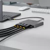 StarTech.com USB-C į keturių monitorių darbo vietos adapteris, 4K 60Hz DisplayPort, 140W PD praėjimas nešiojamojo kompiuterio įkrovimui, USB prievadas belaidžiai klaviatūrai / pelei, TAA