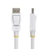 StarTech.com 1,8 m baltas VESA sertifikuotas DisplayPort 1.2 laidas, 4K 60Hz, 21,6 Gbps, su fiksavimo DP jungtimis, M/M