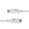 StarTech.com 1,8 m baltas VESA sertifikuotas DisplayPort 1.2 laidas, 4K 60Hz, 21,6 Gbps, su fiksavimo DP jungtimis, M/M