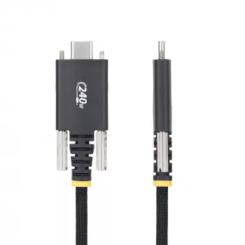 StarTech.com 10ft (3m) USB-C įkrovimo laidas, patvarus ir itin lankstus, su šoniniais fiksavimo varžtais, 240W (5A) PD EPR, USB 2.0 nešiojamojo kompiuterio įkrovimo laidas, USB-IF sertifikuotas, tvirtas USB-C įkrovimo laidas