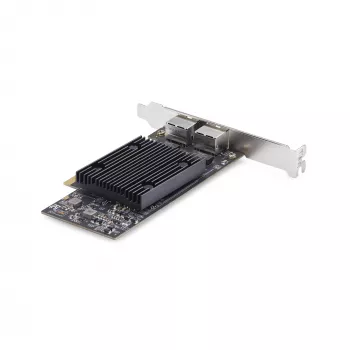 StarTech.com 2 prievadų PCIe 10Gb eterneto tinklo plokštė, 10GbE tinklo sąsajos plokštė, Broadcom BCM57416 lustas, dvigubi RJ45 10GBase-T/Gigabit, NIC, TAA