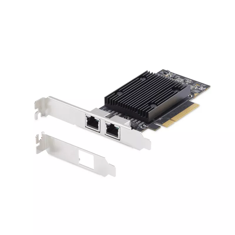 StarTech.com 2 prievadų PCIe 10Gb eterneto tinklo plokštė, 10GbE tinklo sąsajos plokštė, Broadcom BCM57416 lustas, dvigubi RJ45 10GBase-T/Gigabit, NIC, TAA
