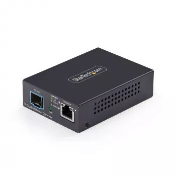 StarTech.com 10GbE kelių gigabitų atviras SFP+ šviesolaidinis keitiklis, 10G/5G/2.5G/1G/100M, varis į 10GBASE-X SFP+, vienmodis, daugiamodis, 16K džemperių rėmai, TAA