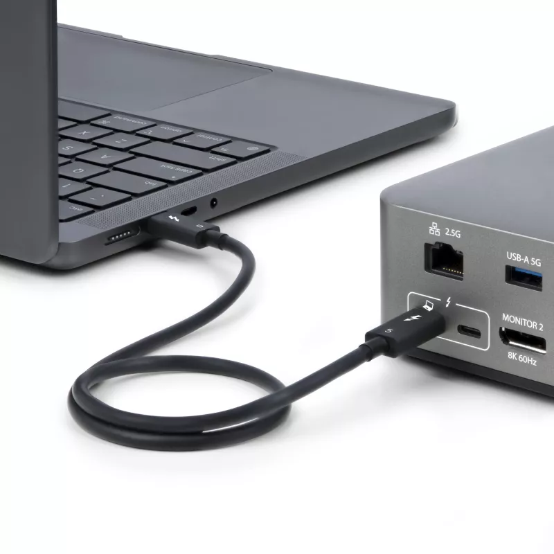 StarTech.com 3ft (1m) Thunderbolt 5 laidas, 80Gbps/iki 120Gbps, 240W PD, 8K 60Hz, sertifikuotas Thunderbolt laidas, suderinamas su Thunderbolt 4/USB4/USB-C – Baltas