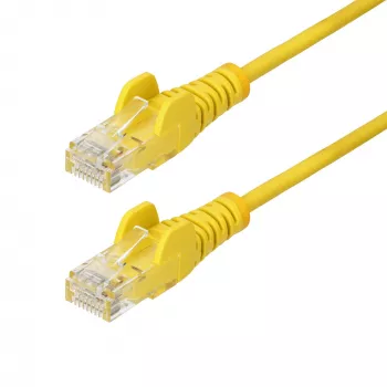 StarTech.com 3 m geltonas plonas CAT6 Ethernet kabelis, be užkablių, 100W PoE, UTP, LSZH, 28AWG gryna vario viela, plonas RJ45 tinklo jungiamasis laidas su įtempimo mažinimo elementais, individualiai išbandytas