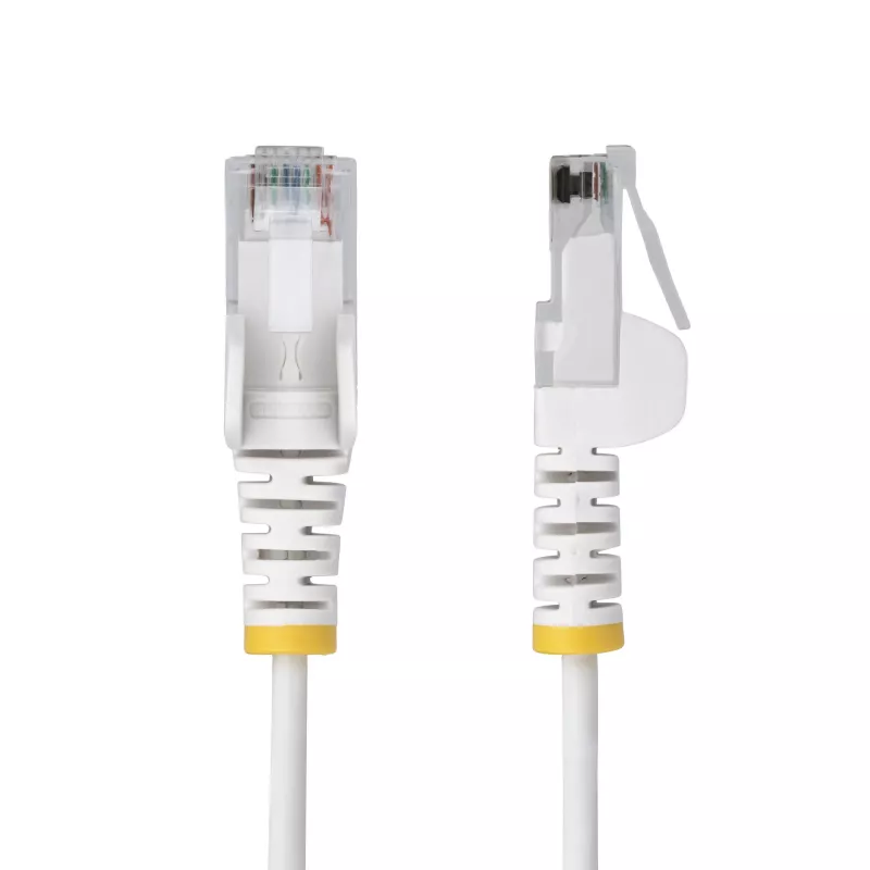 StarTech.com 7m baltas plonas CAT6 Ethernet kabelis, be užkablių, 100W PoE, UTP, LSZH, 28AWG gryna varinė viela, plonas RJ45 tinklo pataisinis laidas su įtempimo mažinimo elementais, individualiai išbandytas