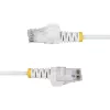 StarTech.com 7m baltas plonas CAT6 Ethernet kabelis, be užkablių, 100W PoE, UTP, LSZH, 28AWG gryna varinė viela, plonas RJ45 tinklo pataisinis laidas su įtempimo mažinimo elementais, individualiai išbandytas