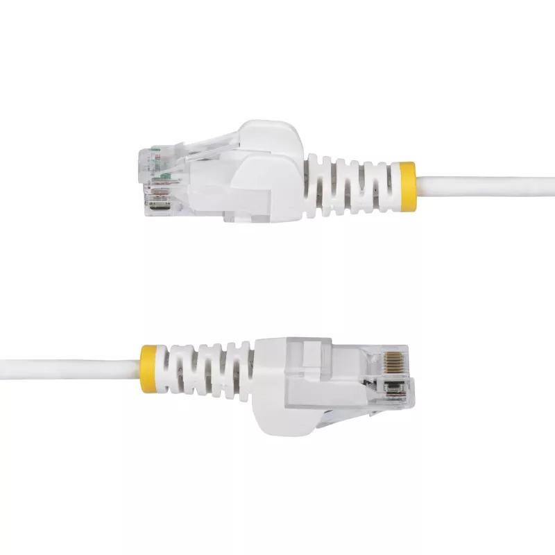 StarTech.com 7m baltas plonas CAT6 Ethernet kabelis, be užkablių, 100W PoE, UTP, LSZH, 28AWG gryna varinė viela, plonas RJ45 tinklo pataisinis laidas su įtempimo mažinimo elementais, individualiai išbandytas