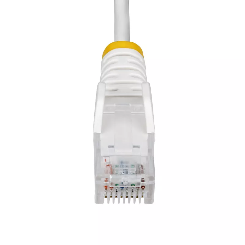 StarTech.com 7m baltas plonas CAT6 Ethernet kabelis, be užkablių, 100W PoE, UTP, LSZH, 28AWG gryna varinė viela, plonas RJ45 tinklo pataisinis laidas su įtempimo mažinimo elementais, individualiai išbandytas
