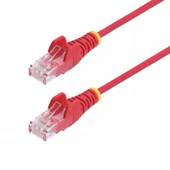 StarTech.com 7m Raudonas plonas CAT6 Ethernet kabelis, be užkablių, 100W PoE, UTP, LSZH, 28AWG gryna vario viela, plonas RJ45 tinklo jungiamasis laidas su įtempimo mažinimo elementais, individualiai išbandytas
