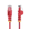 StarTech.com 7m Raudonas plonas CAT6 Ethernet kabelis, be užkablių, 100W PoE, UTP, LSZH, 28AWG gryna vario viela, plonas RJ45 tinklo jungiamasis laidas su įtempimo mažinimo elementais, individualiai išbandytas