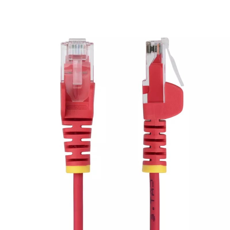 StarTech.com 7m Raudonas plonas CAT6 Ethernet kabelis, be užkablių, 100W PoE, UTP, LSZH, 28AWG gryna vario viela, plonas RJ45 tinklo jungiamasis laidas su įtempimo mažinimo elementais, individualiai išbandytas