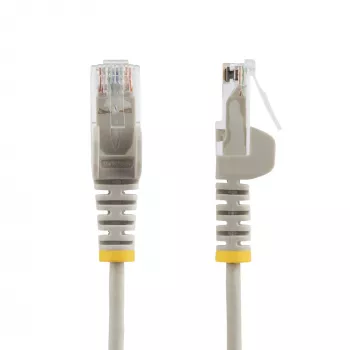 StarTech.com 10 m pilkas plonas CAT6 eterneto kabelis, be užkliuvimo, 100W PoE, UTP, LSZH, 28AWG gryna varinė viela, plonas RJ45 tinklo pataisas su įtempimo mažinimo elementais, individualiai išbandytas