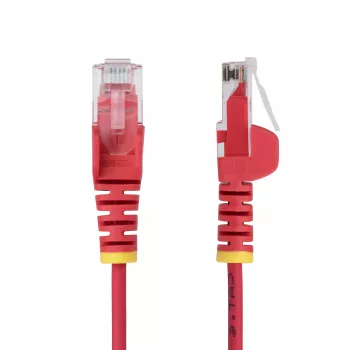 StarTech.com 10m Raudonas plonas CAT6 Ethernet kabelis, be užkabinimų, 100W PoE, UTP, LSZH, 28AWG gryna varinė viela, plonas RJ45 tinklo jungiamasis laidas su įtempimo mažinimo elementais, individualiai išbandytas