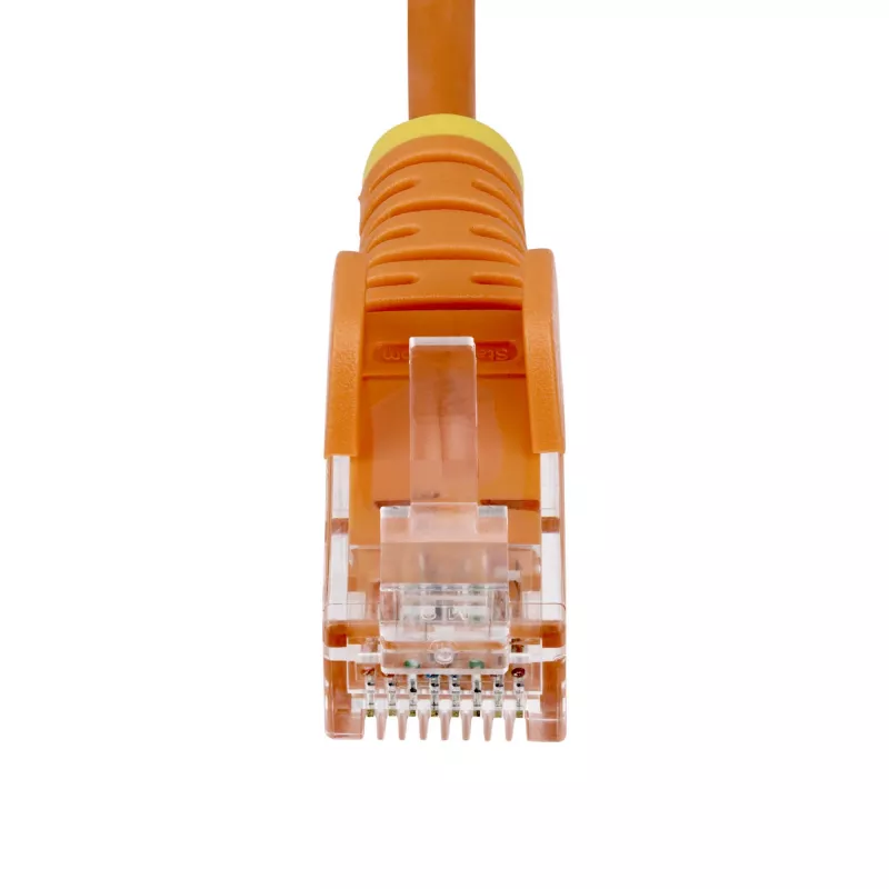 StarTech.com 10 m oranžinis plonas CAT6 eterneto kabelis, be užkabinimų, 100W PoE, UTP, LSZH, 28AWG gryna varinė viela, plonas RJ45 tinklo jungiamasis laidas su įtempimo mažinimo elementais, individualiai išbandytas