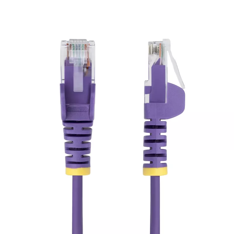 StarTech.com 10m violetinis plonas CAT6 Ethernet kabelis, be užkabinimų, 100W PoE, UTP, LSZH, 28AWG gryna vario viela, plonas RJ45 tinklo pataisinis laidas su įtempimo mažinimu, individualiai išbandytas