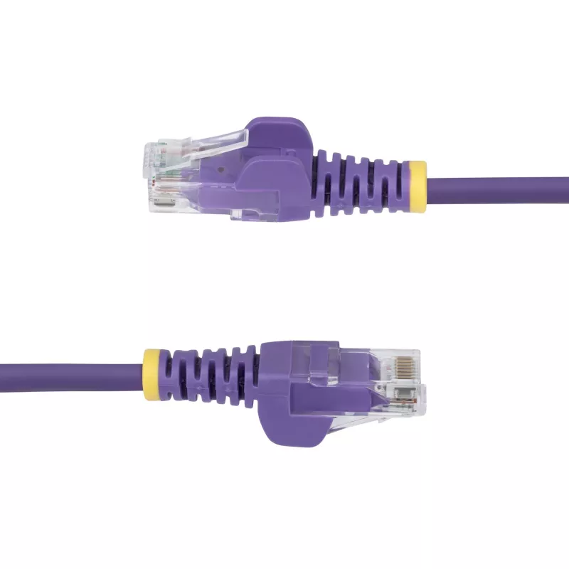 StarTech.com 10m violetinis plonas CAT6 Ethernet kabelis, be užkabinimų, 100W PoE, UTP, LSZH, 28AWG gryna vario viela, plonas RJ45 tinklo pataisinis laidas su įtempimo mažinimu, individualiai išbandytas