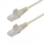 StarTech.com 15 m pilkas plonas CAT6 eterneto laidas, be užkliuvimo, 100 W PoE, UTP, LSZH, 28AWG gryna varinė viela, plonas RJ45 tinklo jungiamasis laidas su įtempimo mažinimo elementais, individualiai išbandytas