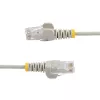 StarTech.com 15 m pilkas plonas CAT6 eterneto laidas, be užkliuvimo, 100 W PoE, UTP, LSZH, 28AWG gryna varinė viela, plonas RJ45 tinklo jungiamasis laidas su įtempimo mažinimo elementais, individualiai išbandytas