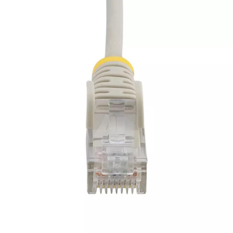 StarTech.com 15 m pilkas plonas CAT6 eterneto laidas, be užkliuvimo, 100 W PoE, UTP, LSZH, 28AWG gryna varinė viela, plonas RJ45 tinklo jungiamasis laidas su įtempimo mažinimo elementais, individualiai išbandytas