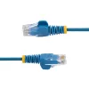 StarTech.com 15 m mėlynas plonas CAT6 eterneto kabelis, be užkabų, 100W PoE, UTP, LSZH, 28AWG gryna varinė viela, plonas RJ45 tinklo laidininkas su įtempimo mažinimo elementais, individualiai išbandytas