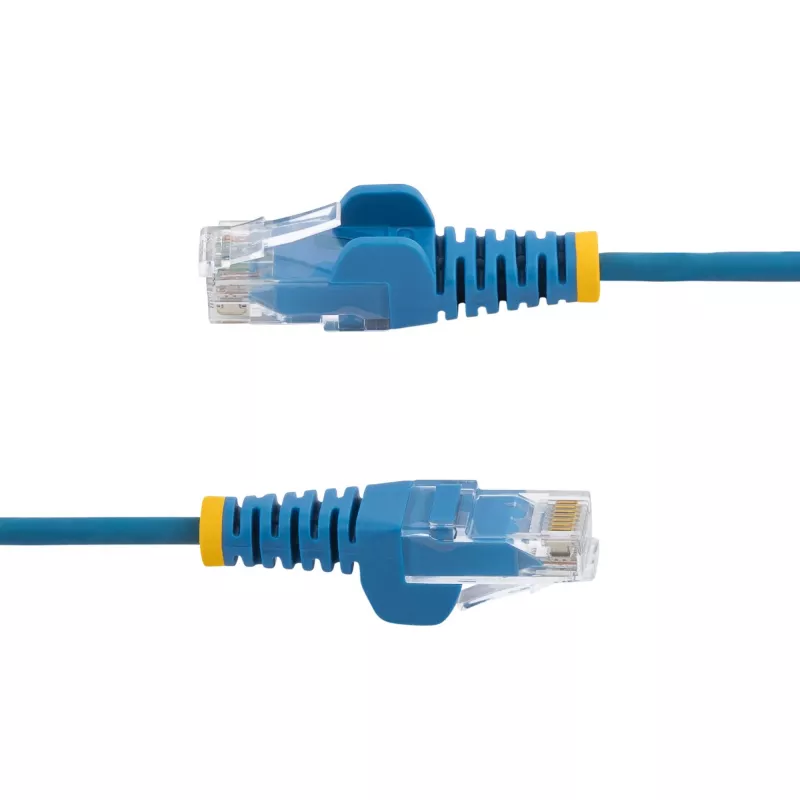 StarTech.com 15 m mėlynas plonas CAT6 eterneto kabelis, be užkabų, 100W PoE, UTP, LSZH, 28AWG gryna varinė viela, plonas RJ45 tinklo laidininkas su įtempimo mažinimo elementais, individualiai išbandytas