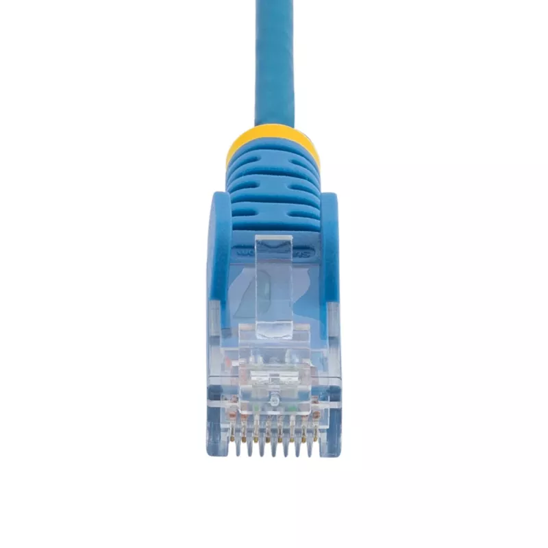 StarTech.com 15 m mėlynas plonas CAT6 eterneto kabelis, be užkabų, 100W PoE, UTP, LSZH, 28AWG gryna varinė viela, plonas RJ45 tinklo laidininkas su įtempimo mažinimo elementais, individualiai išbandytas