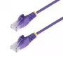 StarTech.com 2m Violetinis plonas CAT6 Ethernet kabelis, be užkabinimų, 100W PoE, UTP, LSZH, 28AWG gryna vario viela, plonas RJ45 tinklo jungiamasis laidas su įtempimo mažinimo elementais, individualiai išbandytas