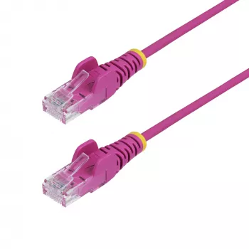 StarTech.com 50 cm rožinis plonas CAT6 eterneto kabelis, be užkliuvimo, 100W PoE, UTP, LSZH, 28AWG gryna vario viela, plonas RJ45 tinklo jungiamasis laidas su įtempimo mažinimo elementais, individualiai išbandytas