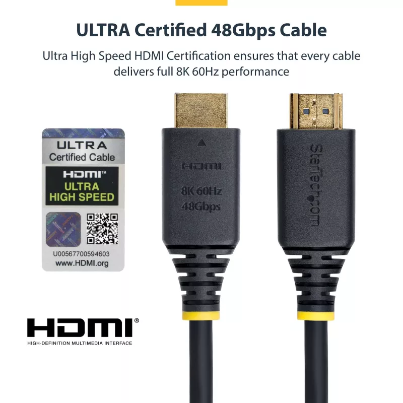 StarTech.com HDMI21-CBL-8K60-50CM HDMI laidas 0,5 m HDMI A tipo (standartinis) juodas
