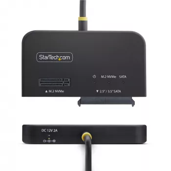 StarTech.com USB-C/USB-A adapteris M.2 NVMe ir 2,5 col./3,5 col. SATA diskams, 10 Gbps, be įrankių išorinis SSD / kietojo disko skaitytuvas, B+M/M-Key