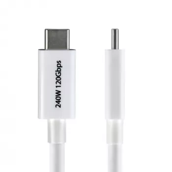 StarTech.com 1,5 pėdų (50 cm) Thunderbolt 5 kabelis, 80 Gbps / iki 120 Gbps, 240 W PD, 8K 60 Hz, sertifikuotas Thunderbolt kabelis, suderinamas su Thunderbolt 4 / USB4 / USB-C – baltas