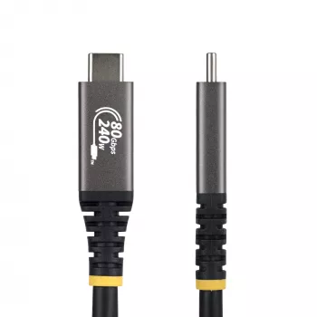 StarTech.com 1,5 m USB4 laidas, 80 Gbps, USB-IF sertifikuotas USB-C laidas, 240 W PD, 8K 120 Hz / 4K 240 Hz DP2.1 DP80, TPE apvalkalas, suderinamas su Thunderbolt 4 - juodas USB-C kabelis