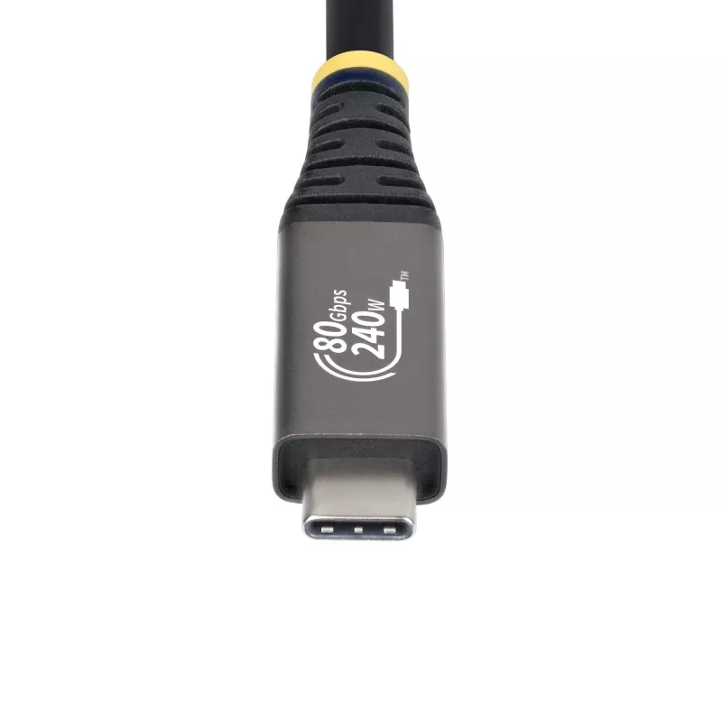 StarTech.com 1,5 m USB4 laidas, 80 Gbps, USB-IF sertifikuotas USB-C laidas, 240 W PD, 8K 120 Hz / 4K 240 Hz DP2.1 DP80, TPE apvalkalas, suderinamas su Thunderbolt 4 - juodas USB-C kabelis