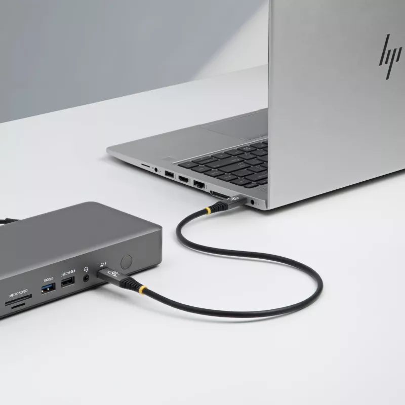 StarTech.com 1,5 m USB4 laidas, 80 Gbps, USB-IF sertifikuotas USB-C laidas, 240 W PD, 8K 120 Hz / 4K 240 Hz DP2.1 DP80, TPE apvalkalas, suderinamas su Thunderbolt 4 - juodas USB-C kabelis