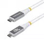 StarTech.com 1m USB4 laidas, 80Gbps, USB-IF sertifikuotas USB-C, 240W PD, 8K 120Hz/4K 240Hz DP2.1 DP80, TPE apvalkalas, suderinamas su Thunderbolt 4 – baltas USB-C laidas