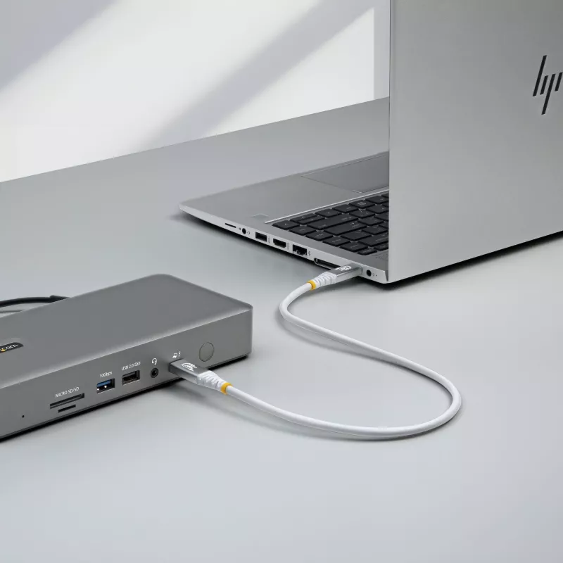StarTech.com 1m USB4 laidas, 80Gbps, USB-IF sertifikuotas USB-C, 240W PD, 8K 120Hz/4K 240Hz DP2.1 DP80, TPE apvalkalas, suderinamas su Thunderbolt 4 – baltas USB-C laidas