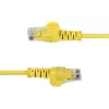 StarTech.com 25 cm geltonas plonas CAT6 Ethernet kabelis, be užkablių, 100W PoE, UTP, LSZH, 28AWG gryna vario viela, plonas RJ45 tinklo jungiamasis laidas su įtempimo mažinimu, individualiai išbandytas