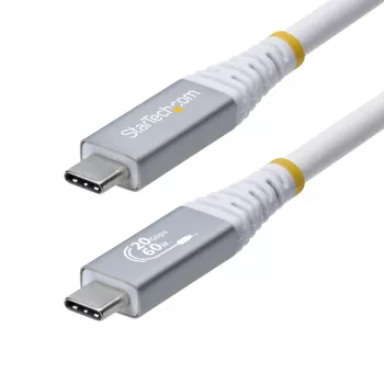 StarTech.com 3m USB4 laidas, 20Gbps, USB-IF sertifikuotas USB-C, 60W PD, 4K 120Hz DP 1.4, TPE apvalkalas, baltas