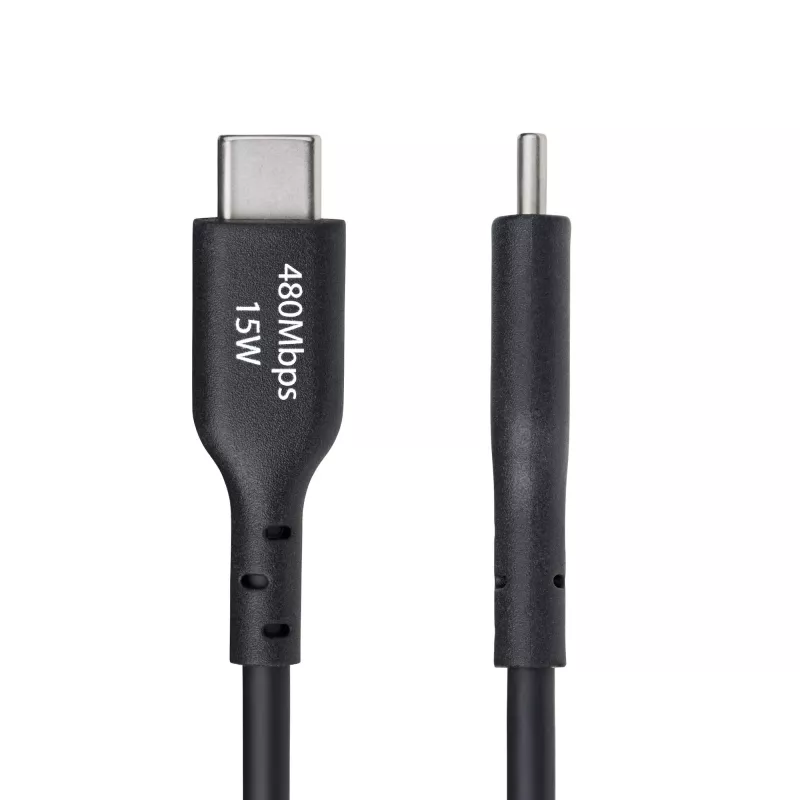 StarTech.com USB-A į USB-C įkrovimo laidas, 15 cm, 3A, USB 2.0, TPE apvalkalas, juodas