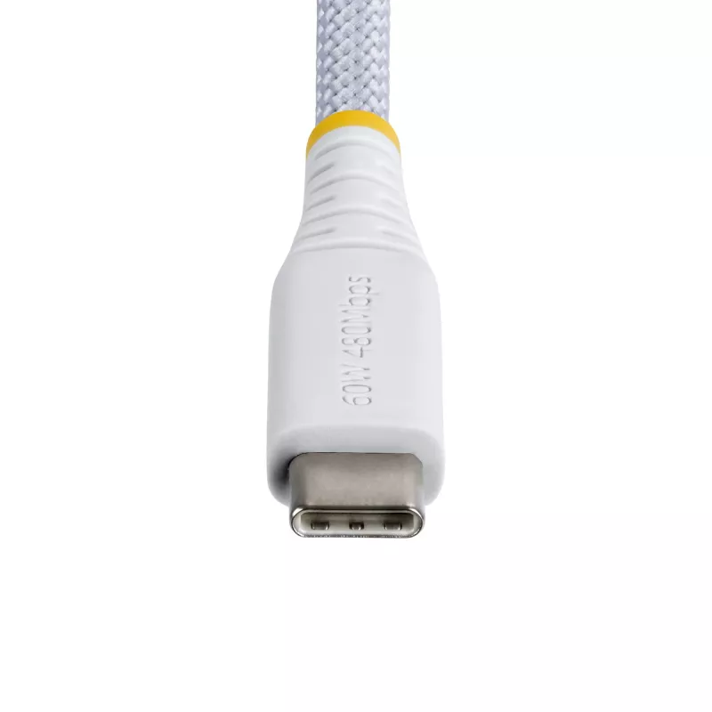 StarTech.com USB-C įkrovimo laidas, 15 cm, 60 W (3 A) PD, dviejų sluoksnių pintas nailonas/TPE, USB 2.0