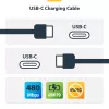 StarTech.com USB-C įkrovimo laidas, 15 cm, 60 W (3 A) PD, dviejų sluoksnių pintas nailonas/TPE, USB 2.0