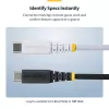 StarTech.com USB-C įkrovimo laidas, 15 cm, 60 W (3 A) PD, dviejų sluoksnių pintas nailonas/TPE, USB 2.0